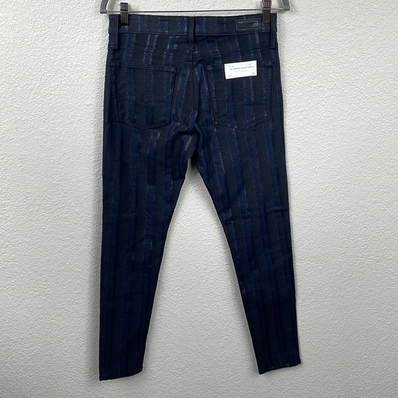 NWT AG Adriano Goldschmied Farrah Skinny Ankle Metallic Stripe Jeans HR 28 - Picture 7 of 15